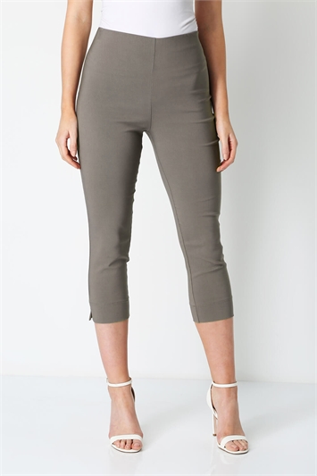 Chocolate Cropped Stretch Trouser, Image 1 of 4