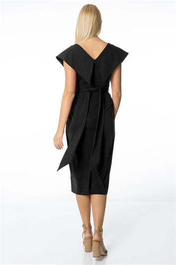 Black Cross Front Midi Dress, Image 2 of 4