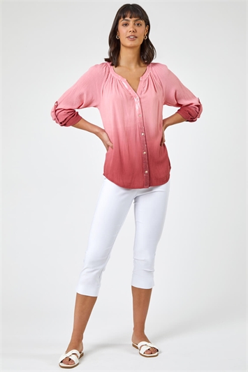 Pink Sequin Embellished Ombre Blouse, Image 3 of 5