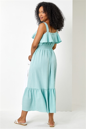 Mint Petite Stripe Print Tiered Shirred Dress, Image 2 of 6