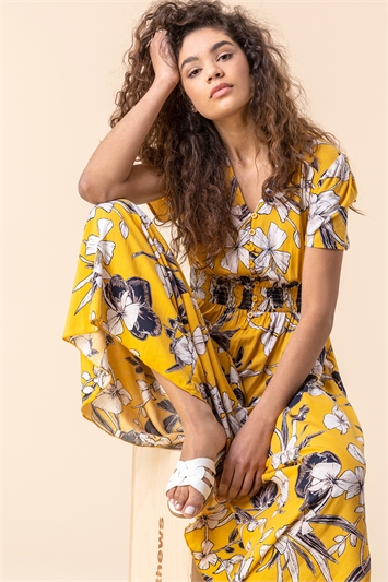 Amber Floral Print Shirred Waist Maxi Dress, Image 5 of 5