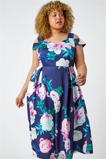 Blue Curve Premium Stretch Floral Dress