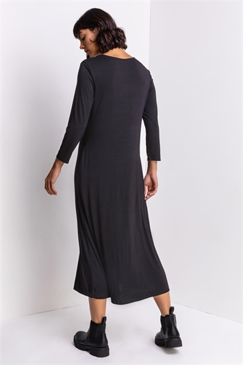 Black Pocket Jersey Maxi Dress, Image 2 of 4