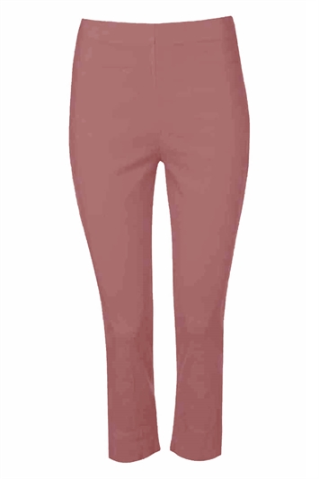 Dusky Pink Cropped Stretch Trouser, Image 4 of 4