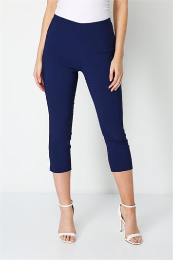 Midnight Blue Cropped Stretch Trouser