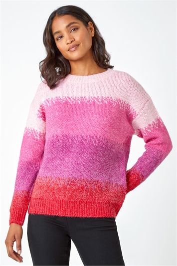 Multi Stripe Print Knitted Jumper