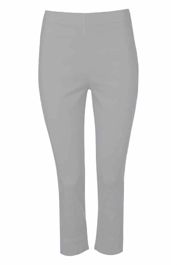 Light Grey Cropped Stretch Trouser, Image 5 of 5