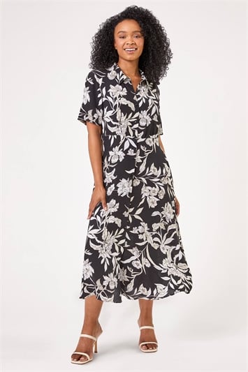 Petite Floral Print Relaxed Shirt Dress and this?