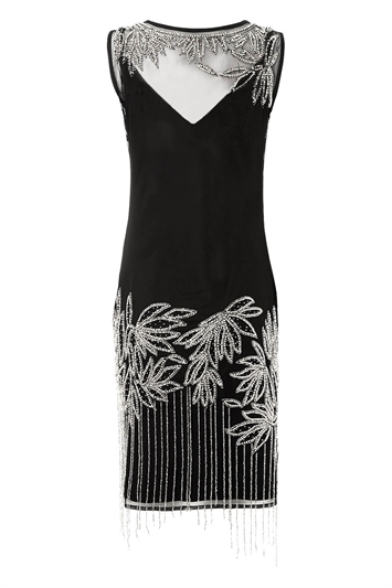 Black Embellished Flapper Dress, Image 5 of 5