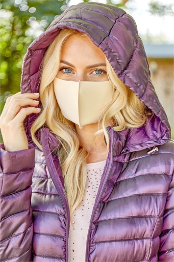 Purple Longline Zip-Through Padded Coat, Image 4 of 4