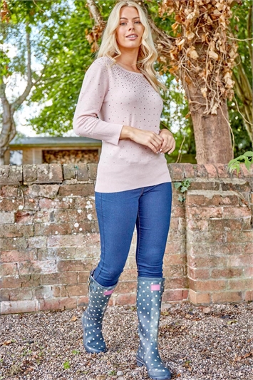 Pink Diamante Studded Jumper, Image 2 of 4
