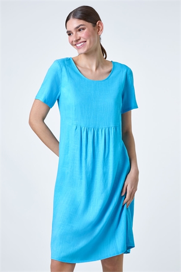 Blue Relaxed Pocket Dress
