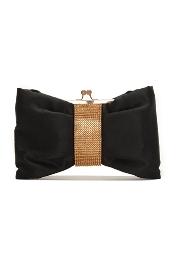 black and diamante clutch bag