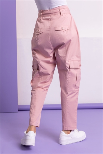 Light Pink Utility Pocket Cargo Trousers, Image 2 of 4