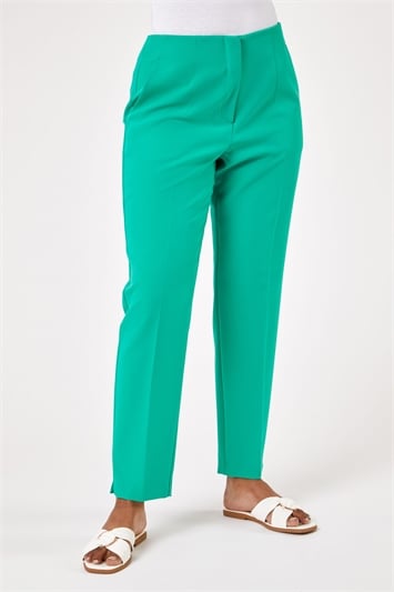 Green Petite Soft Jersey Tapered Trouser