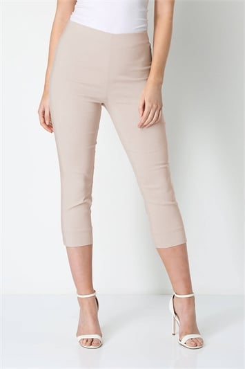 Stone Cropped Stretch Trouser
