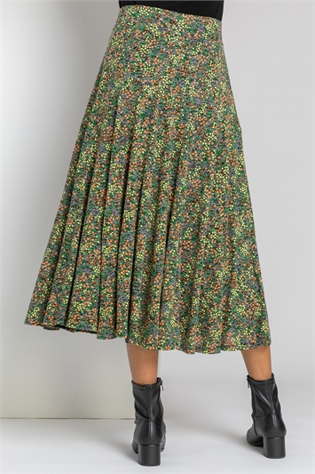Lemon Ditsy Floral Burnout Midi Skirt, Image 3 of 4