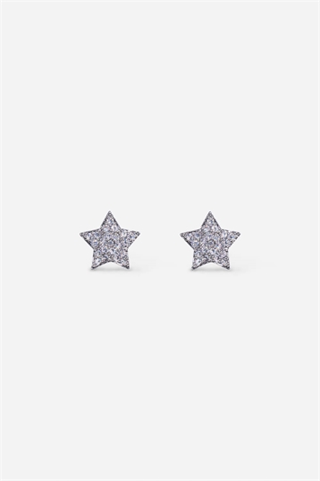 Silver Stainless Steel Plated Star Earrings