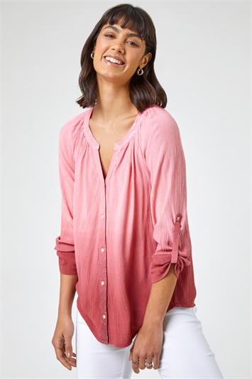 Pink Sequin Embellished Ombre Blouse, Image 1 of 5