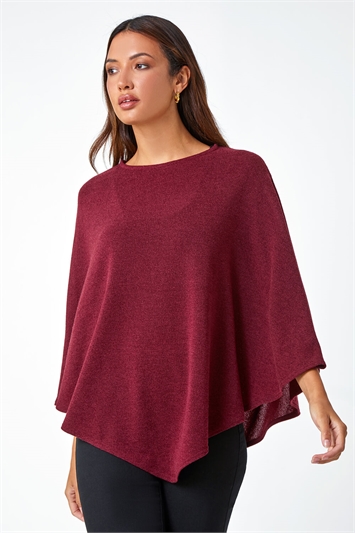 Red Marl Overlay Stretch Top
