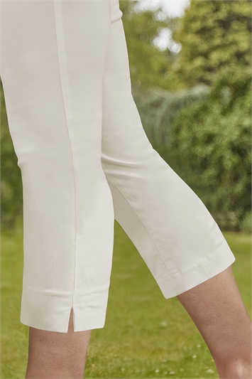 Ivory Cropped Stretch Trouser, Image 3 of 4