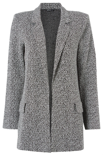 Grey Longline Textured Jersey Blazer, Image 5 of 5