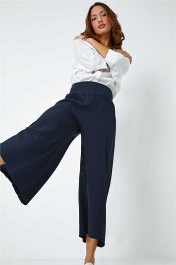 Buy Ladies Linen Casual Trousers Holiday Elasticated Waist Womens Summer  Pants Online at desertcartINDIA