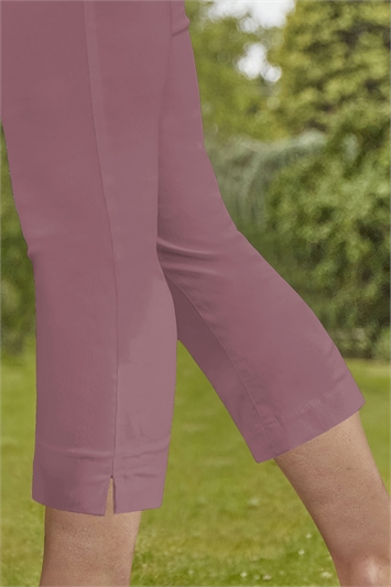 Dusky Pink Cropped Stretch Trouser, Image 3 of 4