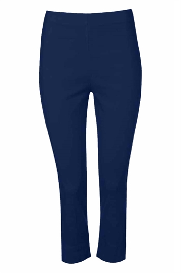 Midnight Blue Cropped Stretch Trouser, Image 4 of 4