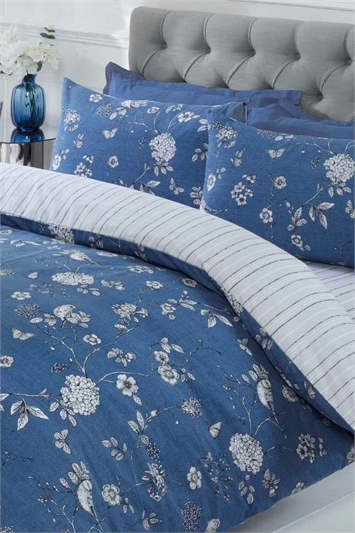 Blue Double Country Toile Floral Duvet Set, Image 1 of 3