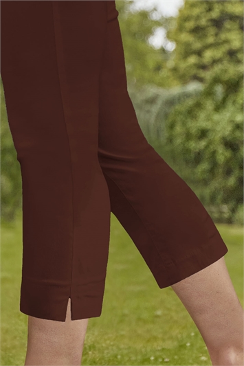 Brown Cropped Stretch Trouser, Image 5 of 5