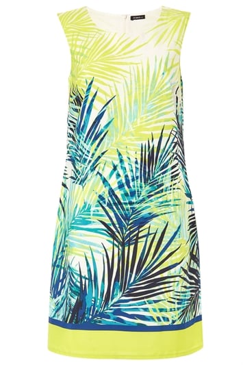 Lime Palm Print Shift Dress, Image 4 of 4