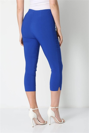Royal Blue Petite Cropped Stretch Trousers, Image 2 of 4