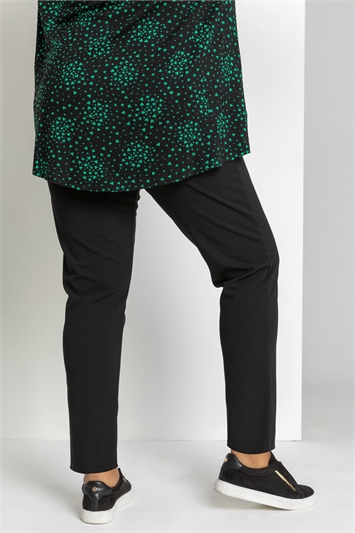 Black Curve Jersey Straight Trousers, Image 2 of 4