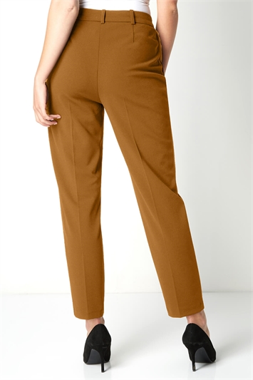 Camel Straight Leg Stretch Trouser, Image 2 of 4