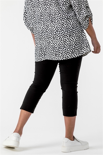 Black Curve Cropped Stretch Trouser, Image 2 of 5