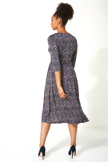 Zig Zag Print Midi Dress