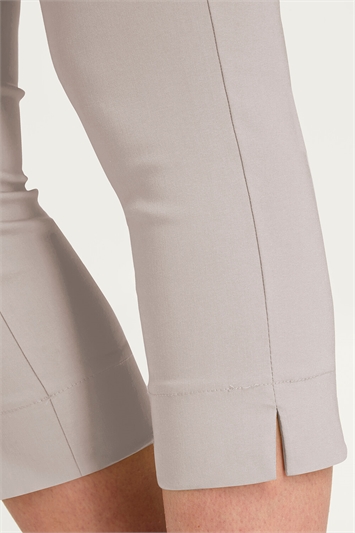 Taupe Cropped Stretch Trouser, Image 3 of 5