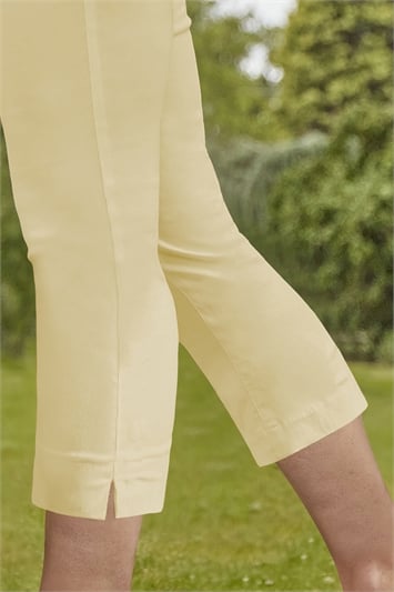 Yellow Cropped Stretch Trouser