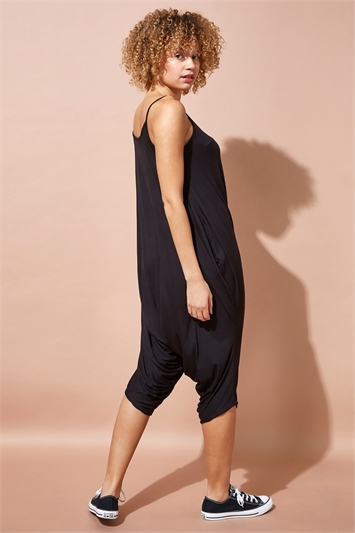 Cropped V-Neck Hareem Jumpsuit
