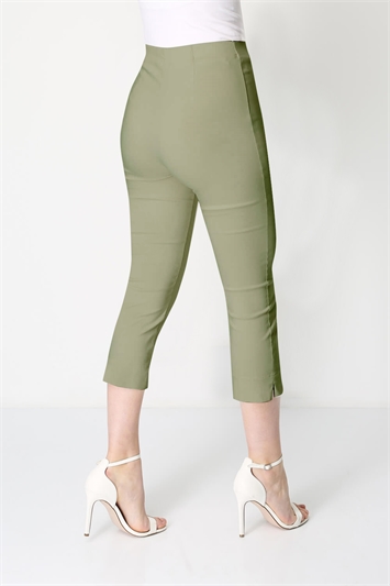 Khaki Cropped Stretch Trouser, Image 2 of 4