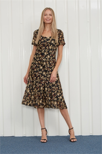 Olive Julianna Floral Print Chiffon Dress