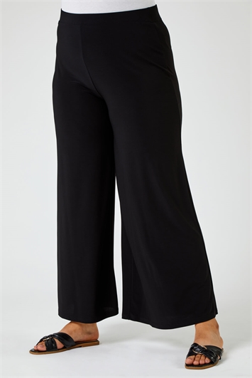 Black Curve Wide Leg Trousers, Image 3 of 5