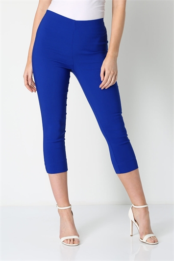 Royal Blue Cropped Stretch Trouser, Image 1 of 5