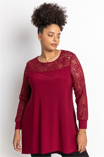 Curve Sequin Lace Yoke Jersey Topand this?