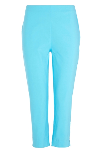 Turquoise Cropped Stretch Trouser, Image 5 of 5