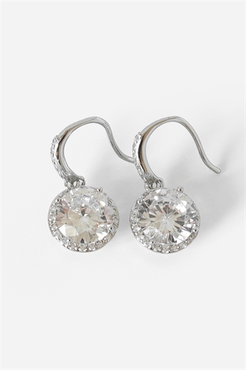 Metallic Diamante Drop Earrings