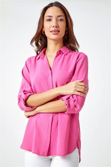Pink Relaxed Longline Shirt