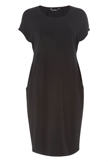 Black Relaxed Fit Crepe Dress, Image 4 of 4