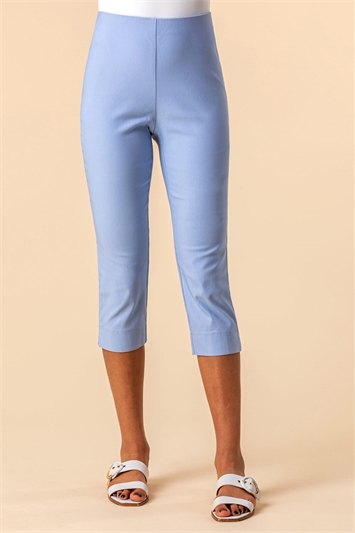 Light Blue Cropped Stretch Trouser